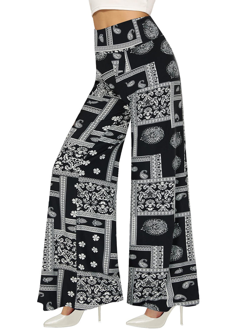 MidnightTribe™ Ethnic Wide-Leg Skirt Pants – Boho Black Elegance