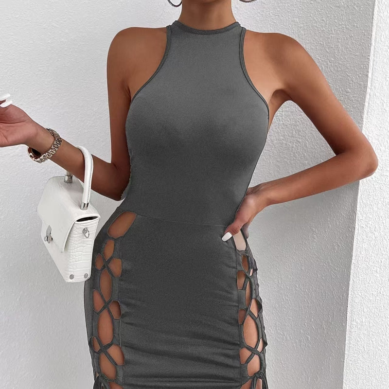 Sculpt & Slay™ – Cross-Tie Slit Mini Dress