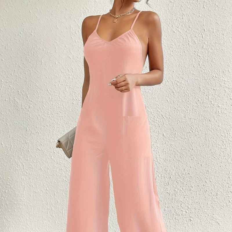 TwistAllure™ Pleated Suspender Jumpsuit