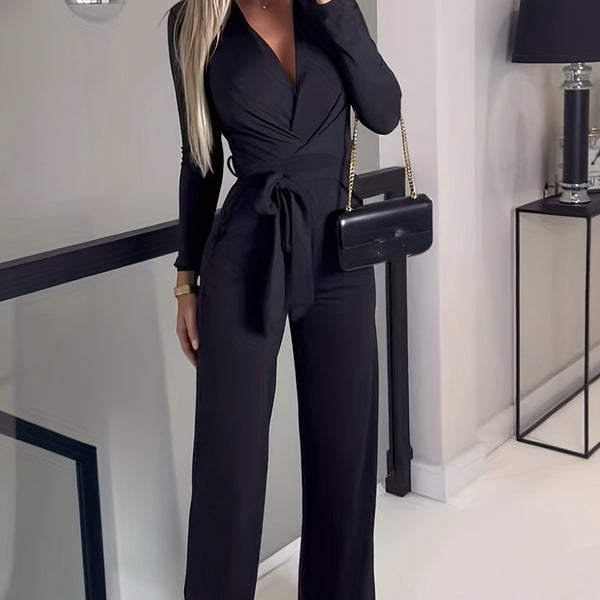 CurveVibe™ Slim Jumpsuit – V-Neck, Sleek & Sexy