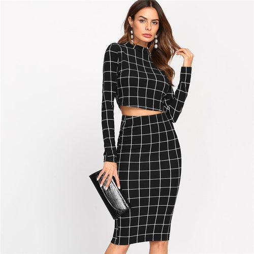 "Chic Boss Babe 2-Piece Set – Crop Top & Pencil Skirt"