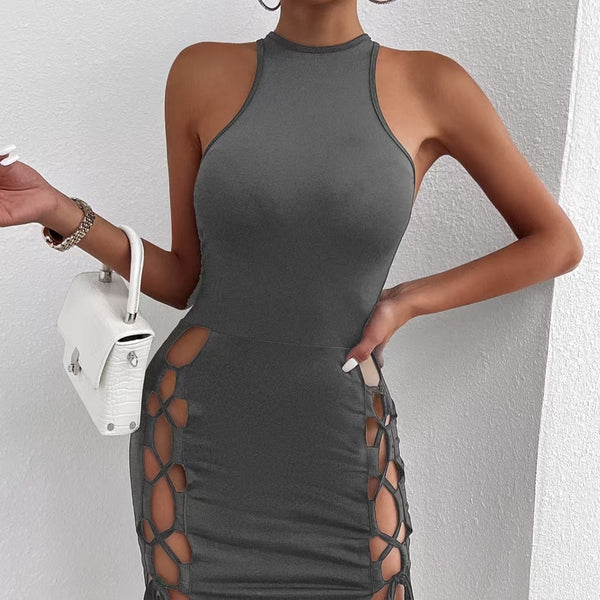 Sculpt & Slay™ – Cross-Tie Slit Mini Dress