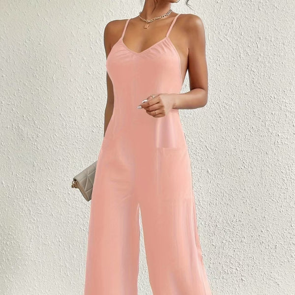 TwistAllure™ Pleated Suspender Jumpsuit